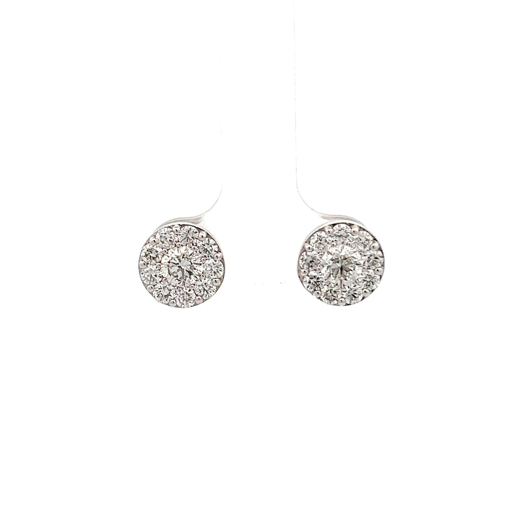 14k White Gold Diamond Earrings
