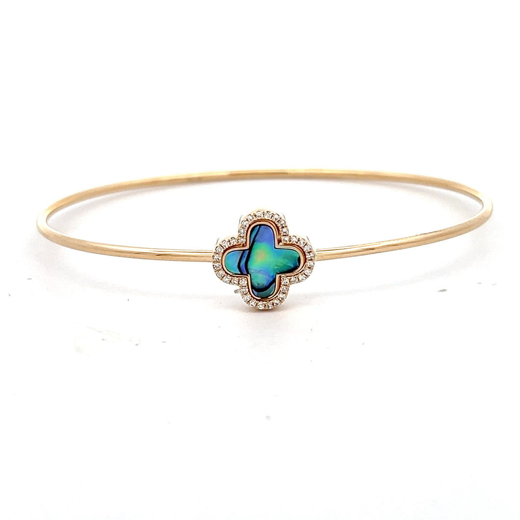 14k Yellow Gold Abalone Bracelet with Diamonds