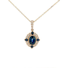 Load image into Gallery viewer, 14k Yellow Gold Sapphire Necklace with Diamonds

