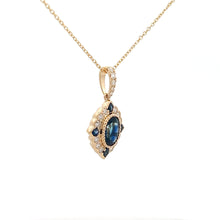 Load image into Gallery viewer, 14k Yellow Gold Sapphire Necklace with Diamonds
