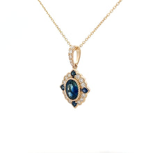 Load image into Gallery viewer, 14k Yellow Gold Sapphire Necklace with Diamonds
