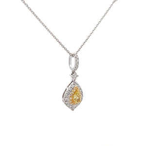 14k Two Tone Fancy Yellow Diamond Necklace