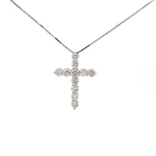 Load image into Gallery viewer, 14k White Gold Diamond Cross Pendant
