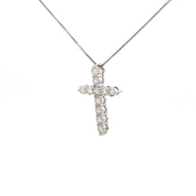 Load image into Gallery viewer, 14k White Gold Diamond Cross Pendant
