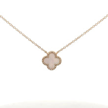 Load image into Gallery viewer, 14k Yellow Gold Mother of Pearl Necklace with Diamonds
