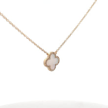 Load image into Gallery viewer, 14k Yellow Gold Mother of Pearl Necklace with Diamonds
