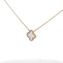 Load image into Gallery viewer, 14k Yellow Gold Mother of Pearl Necklace with Diamonds
