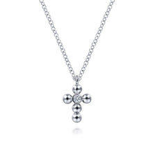 Load image into Gallery viewer, Sterling Silver Diamond Cross Necklace
