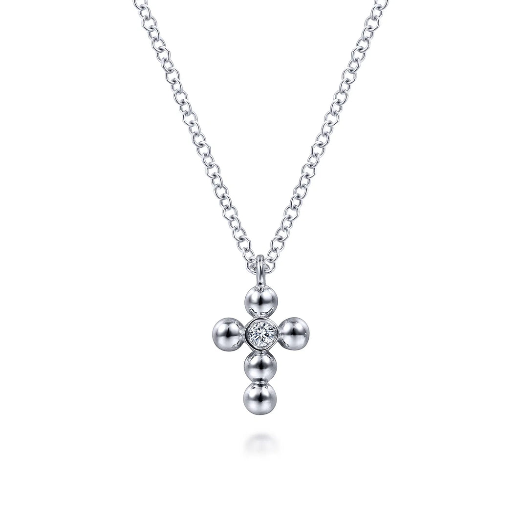 Sterling Silver Diamond Cross Necklace
