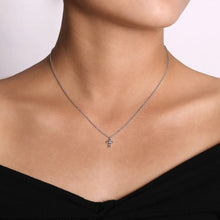 Load image into Gallery viewer, Sterling Silver Diamond Cross Necklace
