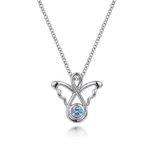 Load image into Gallery viewer, Sterling Silver Blue Topaz Angel Necklace
