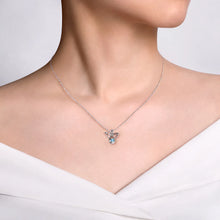 Load image into Gallery viewer, Sterling Silver Blue Topaz Angel Necklace
