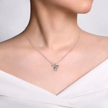 Load image into Gallery viewer, Sterling Silver Blue Topaz Angel Necklace
