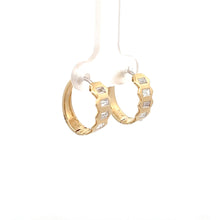Load image into Gallery viewer, 14k Yellow Gold Diamond Hoop Earrings
