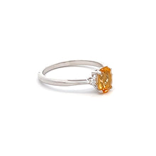 Load image into Gallery viewer, 14k White Gold Citrine Ring with Diamond
