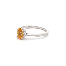 Load image into Gallery viewer, 14k White Gold Citrine Ring with Diamond
