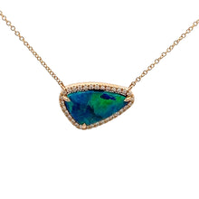 Load image into Gallery viewer, 14k Yellow Gold Opal Necklace with Diamond
