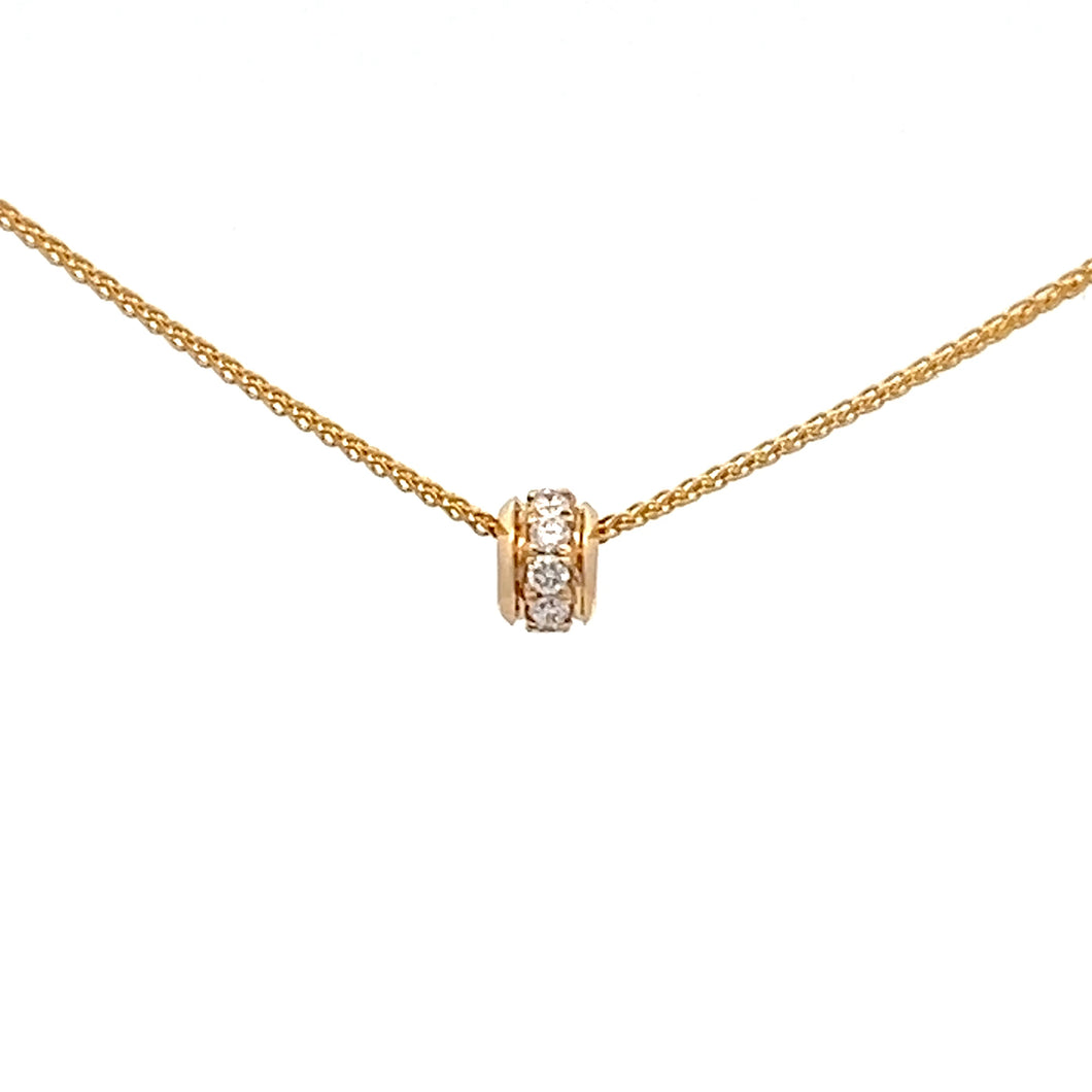 14k Yellow Gold Diamond Rondelle