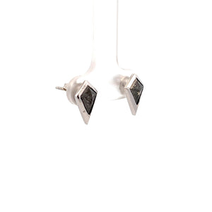 14k White Gold Rough Diamond Studs