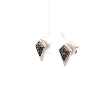 Load image into Gallery viewer, 14k White Gold Rough Diamond Studs
