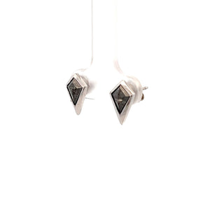 14k White Gold Rough Diamond Studs