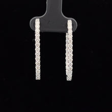 Load image into Gallery viewer, 14k White Gold Diamond Inside Out Hoops
