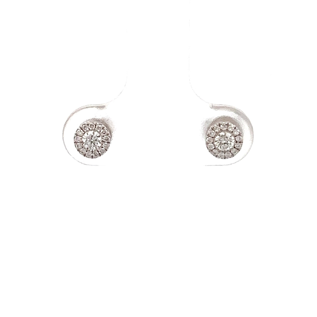 14k White Gold Diamond Studs