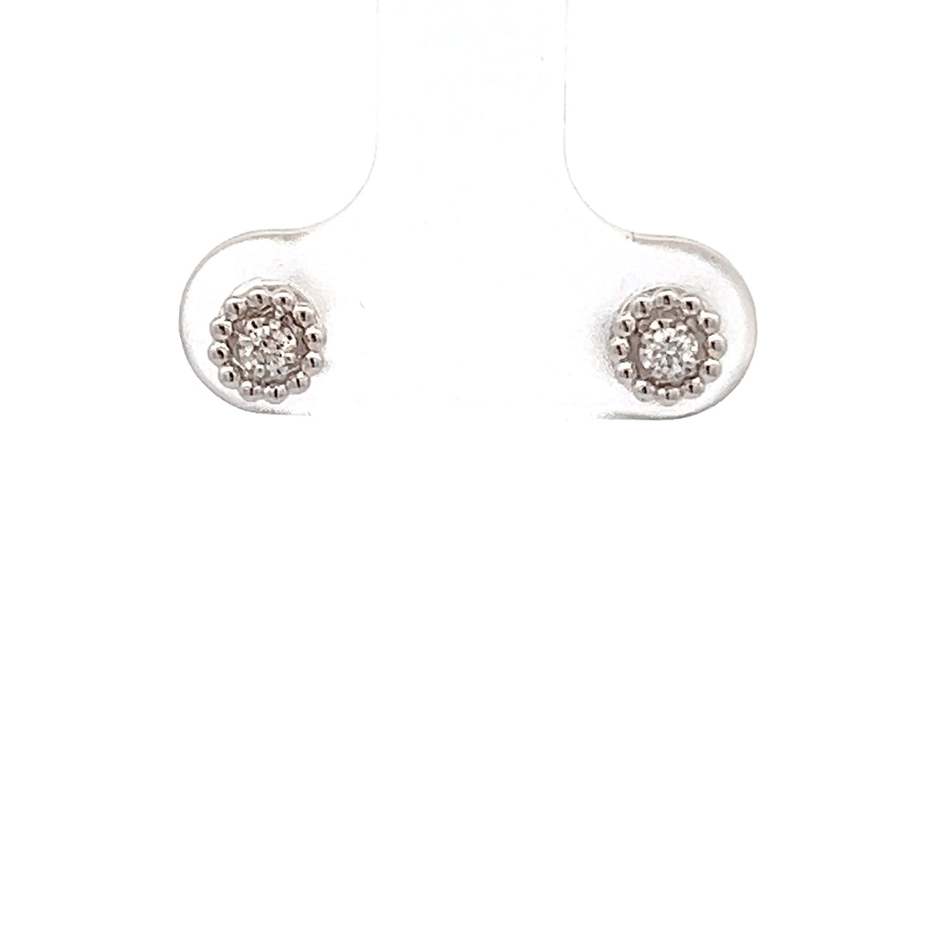14k White Gold Diamond Studs