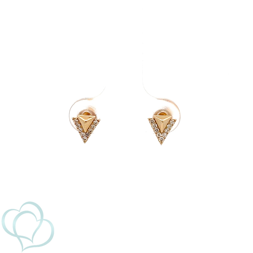 14k Yellow Gold Diamond Studs