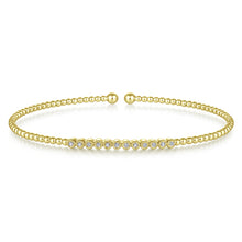 Load image into Gallery viewer, 14k Yellow Gold Diamond Cuff Bracelet
