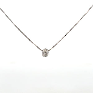 14k White Gold Diamond Rondelle Bead