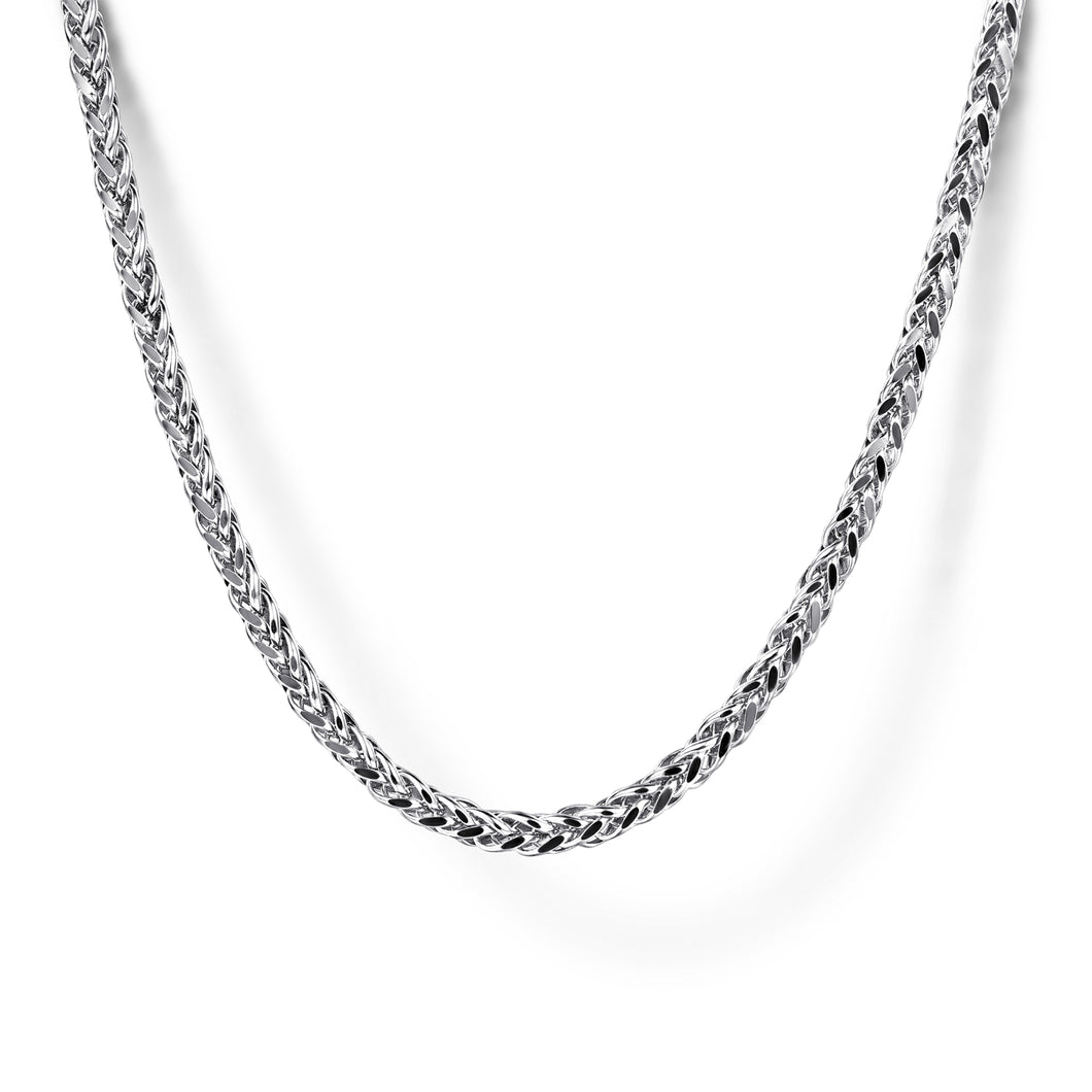 22 Inch Sterling Silver Men's Wheat Chain Necklace