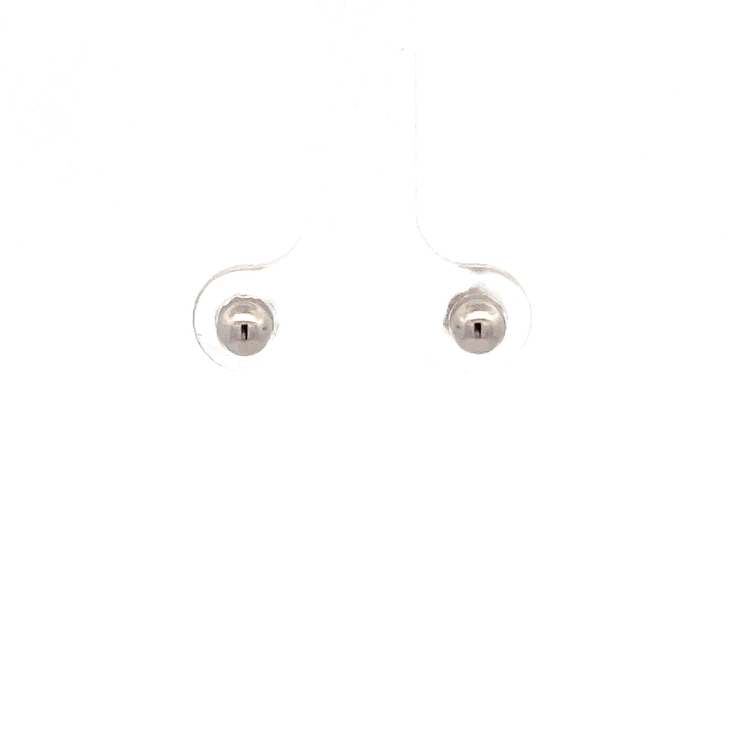 14k White Gold Stud Earrings