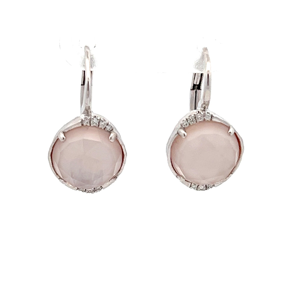 Sterling Silver Pink Mother of Pearl Earrings