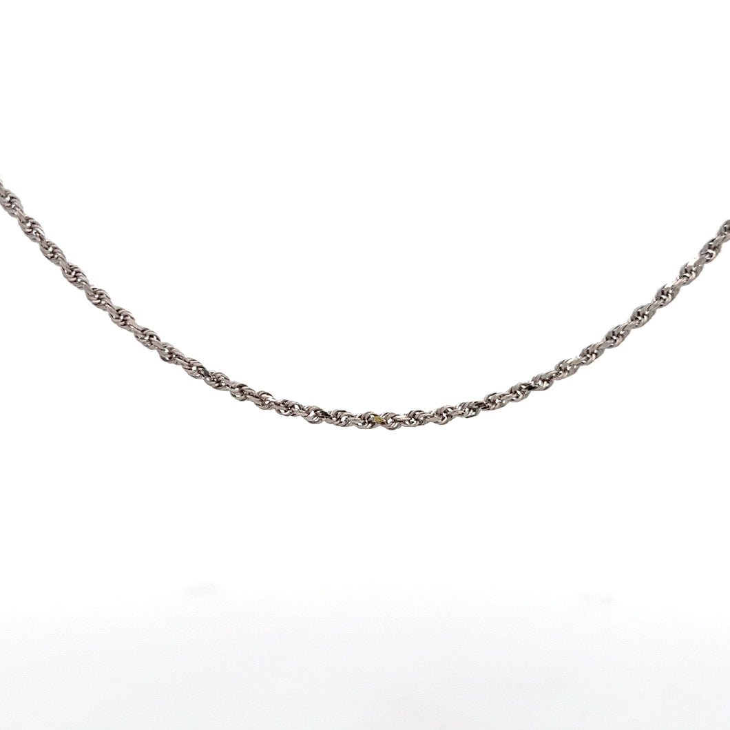 14k White Gold Rope Chain