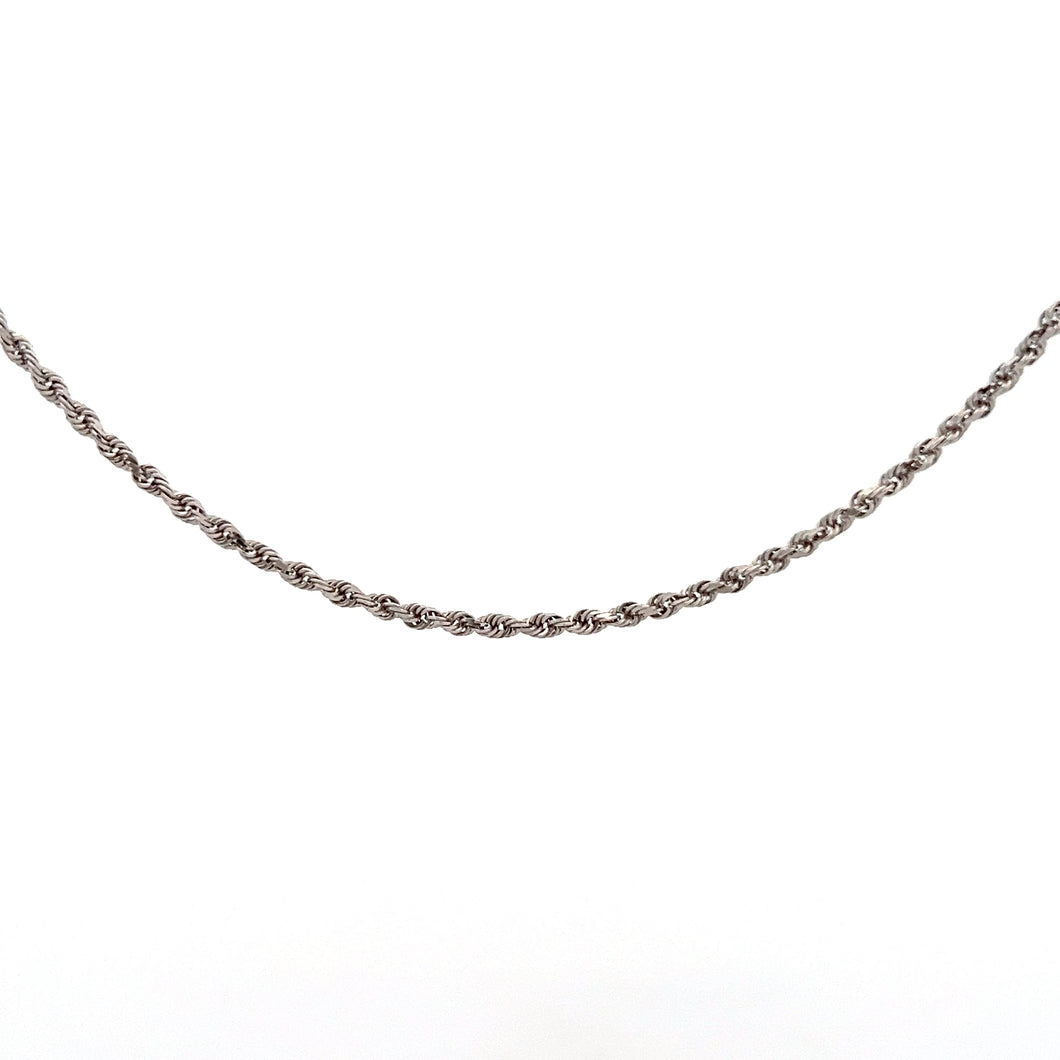 14k White Gold Rope Chain