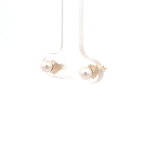 14k Yellow Gold Akoya Pearl Studs