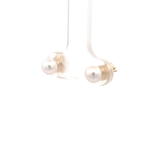 14k Yellow Gold Akoya Pearl Studs