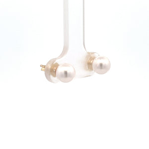 14k Yellow Gold Akoya Pearl Studs