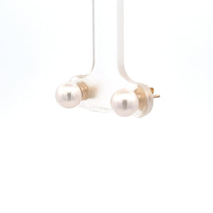 14k Yellow Gold Akoya Pearl Studs