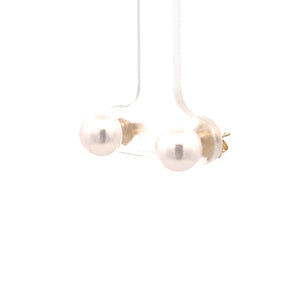 14k Yellow Gold Akoya Pearl Studs