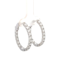 Load image into Gallery viewer, 14k White Gold Lab Grown Diamond Inside Out Hoops
