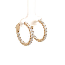 Load image into Gallery viewer, 14k Yellow Gold Lab Grown Diamond Inside Out Hoops
