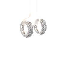 Load image into Gallery viewer, 14k White Gold Lab Grown Diamond Hoops
