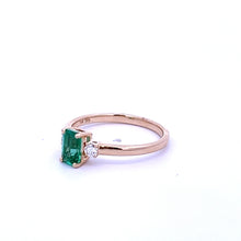 Load image into Gallery viewer, 14k Yellow Gold Emerald and Diamond Ring
