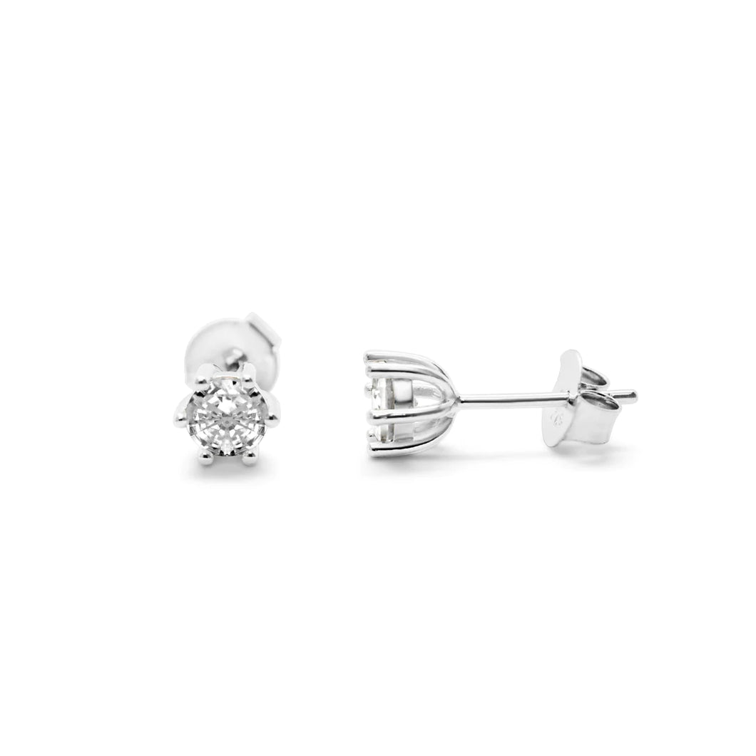 6 Prong CZ Stud - Diamond