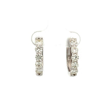 Load image into Gallery viewer, 14k White Gold Diamond Hoops
