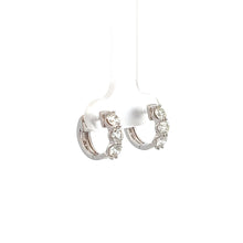 Load image into Gallery viewer, 14k White Gold Diamond Huggie Earrings
