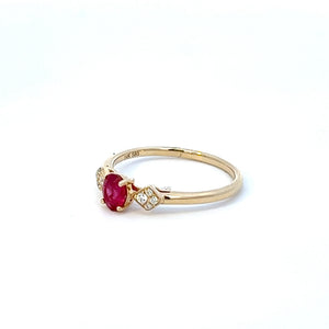 14k Yellow Gold Ruby and Diamond Ring