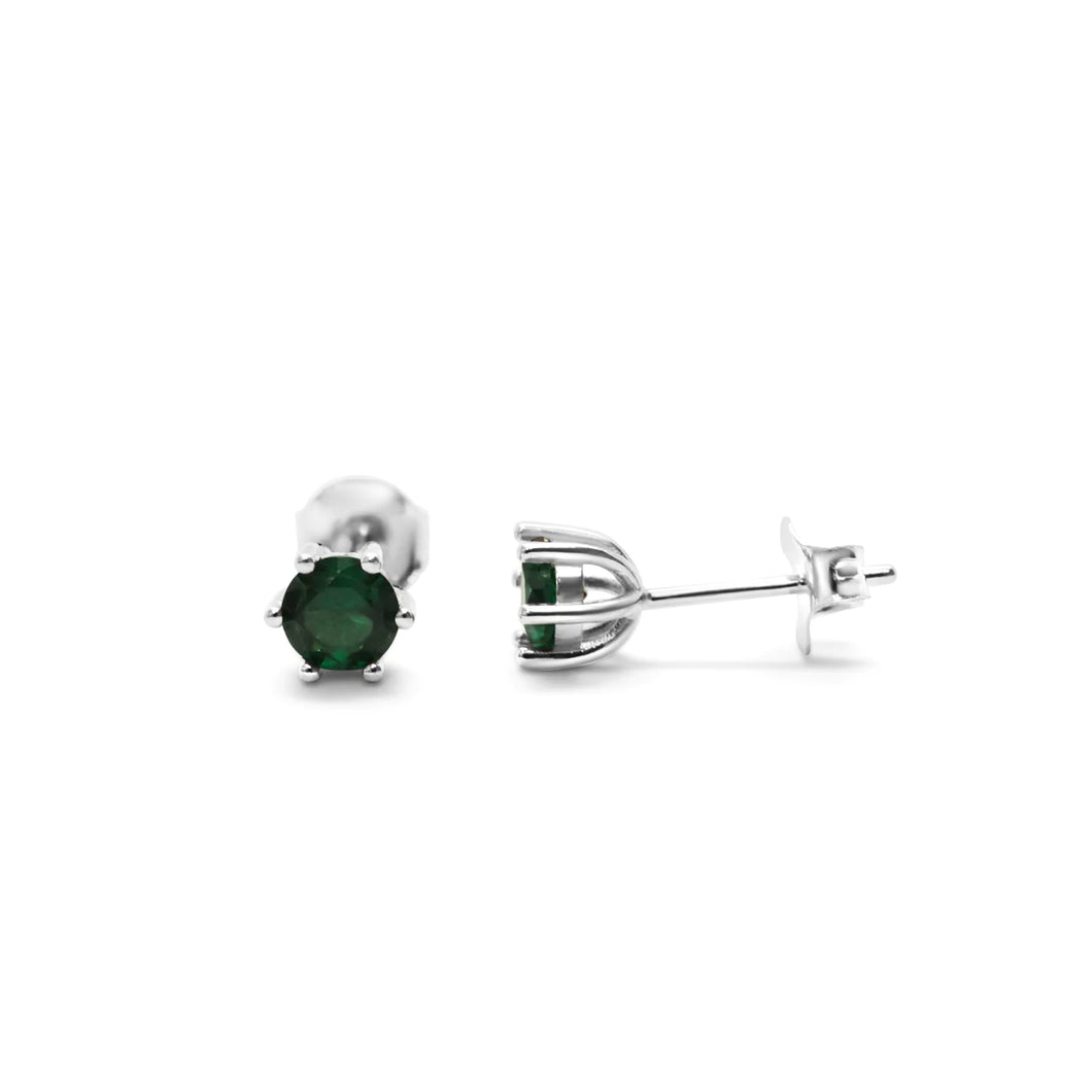 6 Prong CZ Stud - Emerald